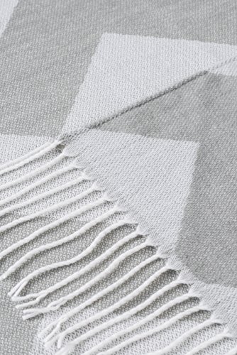 ZOLLNER Manta para el sofá con Flecos, 130x170 cm, Gris Claro