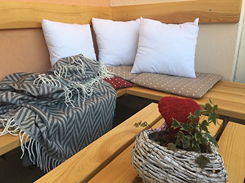 ZOLLNER Manta para el sofá con Flecos, 130x170 cm, Gris Oscuro, Otro Color