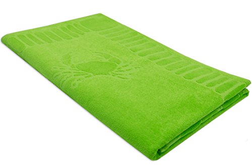 ZOLLNER Toalla de Playa Grande, 100x200 cm, algodón, Verde