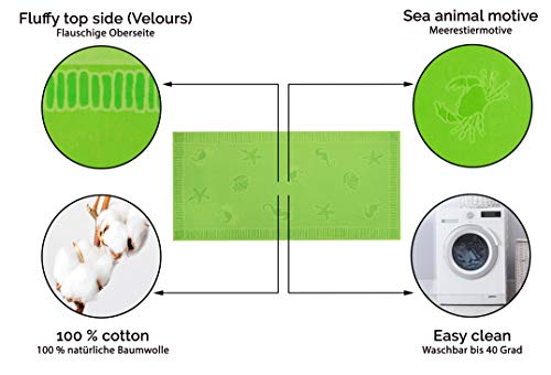 ZOLLNER Toalla de Playa Grande, 100x200 cm, algodón, Verde