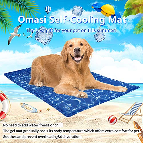 ZONJIE Alfombrilla de refrigeración para mascotas, lavable, para perros y gatos, para dormir, impermeable, manta de seda helada, no tóxica, grande, activada para perros, cachorros,90 x 55 cm