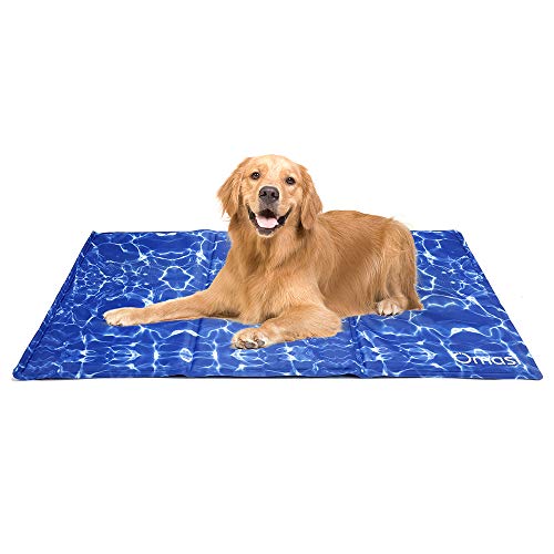 ZONJIE Alfombrilla de refrigeración para mascotas, lavable, para perros y gatos, para dormir, impermeable, manta de seda helada, no tóxica, grande, activada para perros, cachorros,90 x 55 cm