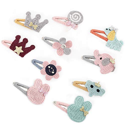 Zooawa Horquilla de Pelo Multifuncional, [10 PACK] Accesorios Trenzados para Cabello con Varias Dibujos Animados, Horquillas Ideales para Niña en Casa o al Aire Libre – Colorido