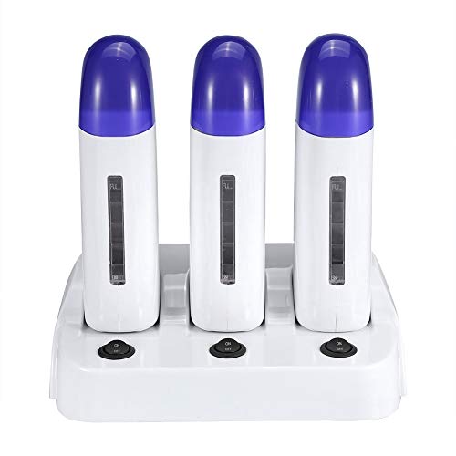 Zouminyy 3 Tipos de Calentador de Cera Depilación Cuerpo Rodillo de Pelo Mini Máquina Calefacción Automática Para Mujeres Hombres Bikini Pierna Brazos Hogar Spa(Tres lugares 220v)