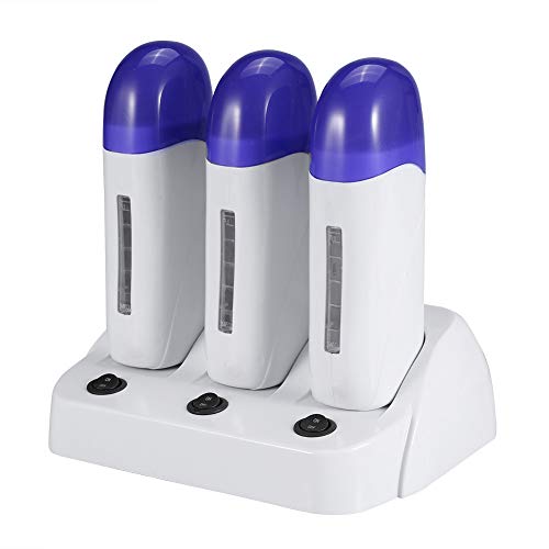 Zouminyy 3 Tipos de Calentador de Cera Depilación Cuerpo Rodillo de Pelo Mini Máquina Calefacción Automática Para Mujeres Hombres Bikini Pierna Brazos Hogar Spa(Tres lugares 220v)