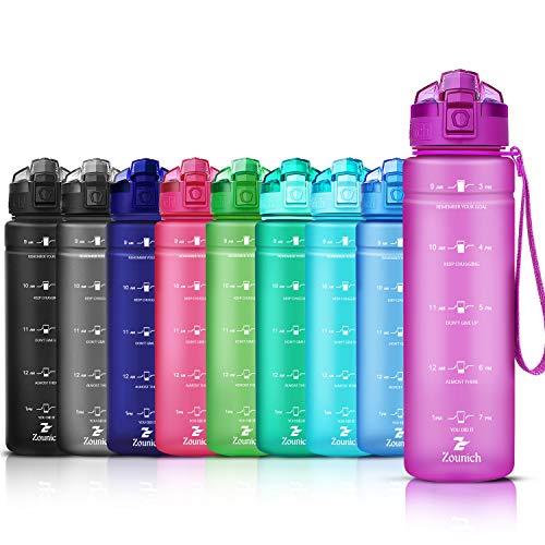 ZOUNICH Botella Agua Deporte, Botella Agua Niños sin BPA Reutilizable Plástico Tritan - 500 ml / 700 ml / 1 l / 1.2 l, Cantimploras para Te con Filtro, para Infantil, Gimnasio, Bicicleta