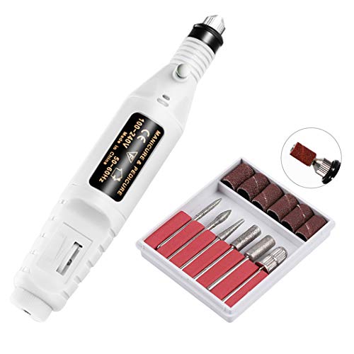 Zoylink Taladro De Uñas Eléctrico Herramienta De Uñas Acrílicas Herramienta De Pedicura Profesional Para Manicura De Lima De Uñas Con Broca De Uñas De 6 Piezas