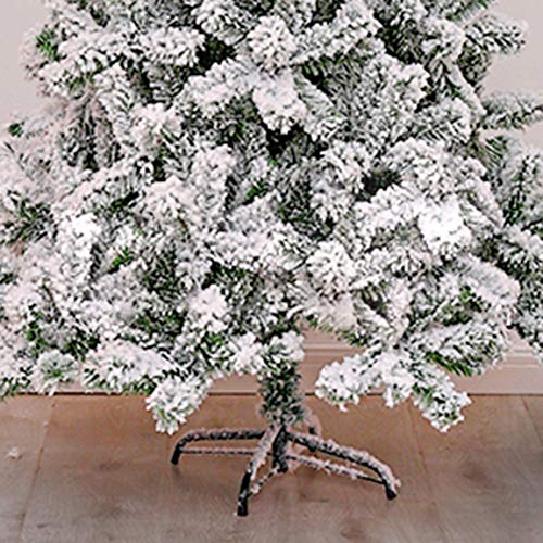 ZPEE Blanco PVC Árbol De Navidad, Artificial Nevado Bisagras Pino con Soporte Metálico Fácil De Montar Decoraciones Navidad No Luz-2.1m(6.8ft)