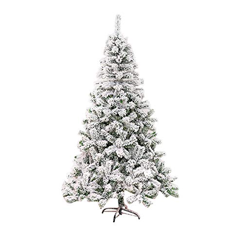 ZPEE Blanco PVC Árbol De Navidad, Artificial Nevado Bisagras Pino con Soporte Metálico Fácil De Montar Decoraciones Navidad No Luz-2.1m(6.8ft)