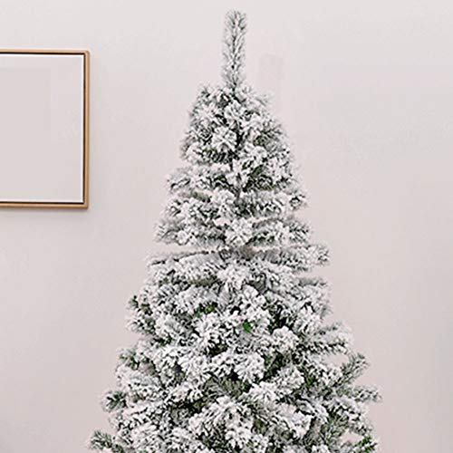 ZPEE Blanco PVC Árbol De Navidad, Artificial Nevado Bisagras Pino con Soporte Metálico Fácil De Montar Decoraciones Navidad No Luz-2.1m(6.8ft)