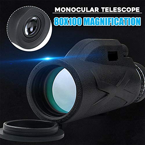 ZQEDY Telescopio monocular 80 x 100 Zoom HD visión Nocturna cámara portátil fotografía al Aire Libre Rey Clip Ajustable Lente óptica Impermeable (1), No nulo, como se Muestra en la Imagen, 1