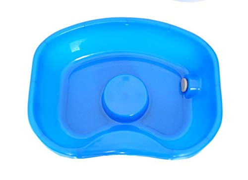 ZQMYD LYX@ Lavabo de Cama Plana, Lavabo de plástico en la Cama, Paciente Anciano acostado en la Cama, champú para niños Embarazadas, Cama Azul de Lactancia