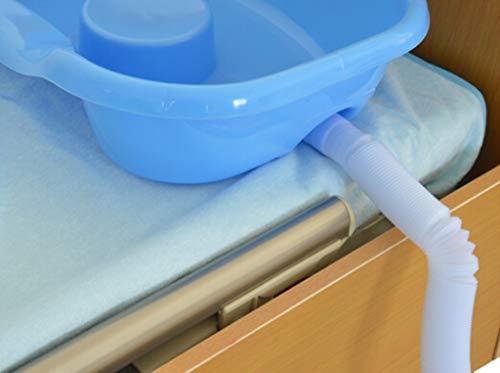 ZQMYD LYX@ Lavabo de Cama Plana, Lavabo de plástico en la Cama, Paciente Anciano acostado en la Cama, champú para niños Embarazadas, Cama Azul de Lactancia