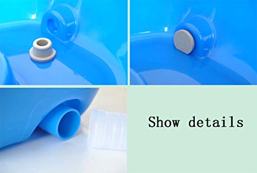 ZQMYD LYX@ Lavabo de Cama Plana, Lavabo de plástico en la Cama, Paciente Anciano acostado en la Cama, champú para niños Embarazadas, Cama Azul de Lactancia