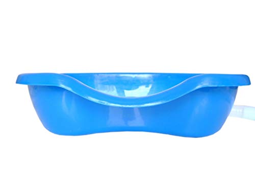 ZQMYD LYX@ Lavabo de Cama Plana, Lavabo de plástico en la Cama, Paciente Anciano acostado en la Cama, champú para niños Embarazadas, Cama Azul de Lactancia