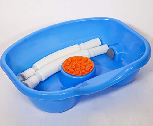 ZQMYD LYX@ Lavamanos Plano, Champú Artefacto Lecho Adulto Paciente Lavamanos Anciano Parálisis Paciente Cama Hogar Niño Mujer Embarazada Champú de enfermería Azul con Masaje Punto Flotante