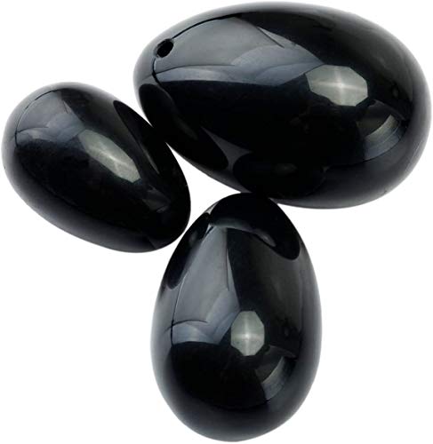 ZRB Obsidiana Negra Huevos Yoni, Natural Chakra Healing Ejercicio De Yoga Huevos Masaje Piedras Pelota para Mujeres Entrenar Músculos Pélvicos Ejercicio De Kegel