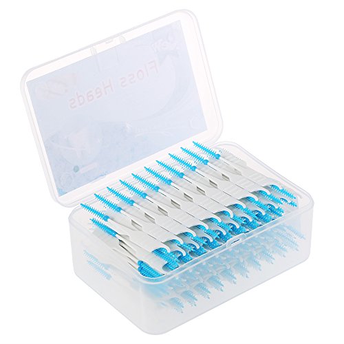 zroven 200Pcs / Box Dental Floss Dientes de cepillo interdental Palillo Palillo de dientes Suave silicona doble punta Dientes Oral Care