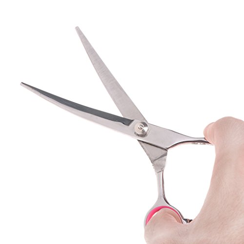 zrshygs Peluquería para Mascotas Tijeras Perros 7"Acero Inoxidable Mascota Gromming Hoja Curva Tijeras Perro Gato Corte Cabello Tijeras Peluquería