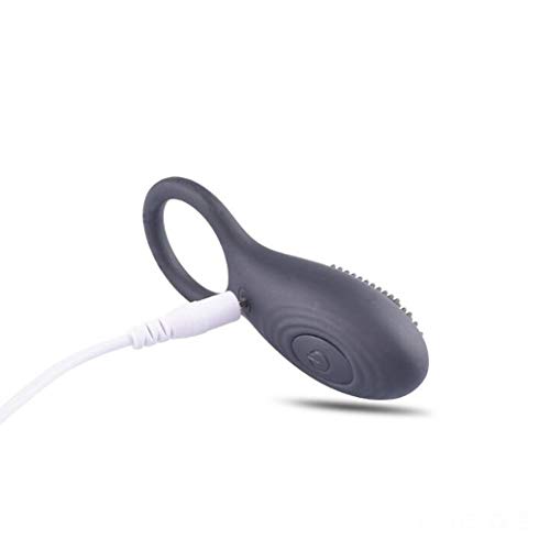 ZSCWMB Anillo de vibración Sexual de Gel de sílice Carga por USB 10 Frecuencias Control Remoto inalámbrico Retardo de Bloqueo Anillo de precisión