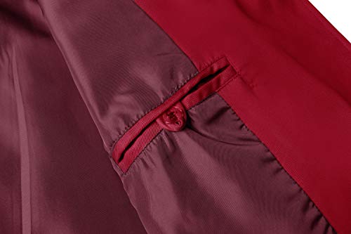 ZSHOW Gabardina Longitud Media Abrigo Doble Botonadura Mujer Rojo X-Large