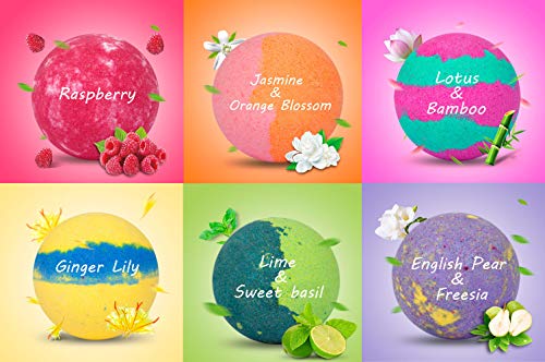 ZSLD Bombas De Baño Orgánico Natural Gift Set 6, Hecha A Mano del Balneario Burbuja Fizzies Sal del Mar Muerto De Karité Manteca De Cacao Lush Hidratar, Idea Regalo para Ella/Esposa/Novia