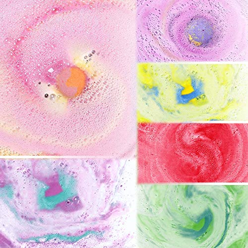 ZSLD Bombas De Baño Orgánico Natural Gift Set 6, Hecha A Mano del Balneario Burbuja Fizzies Sal del Mar Muerto De Karité Manteca De Cacao Lush Hidratar, Idea Regalo para Ella/Esposa/Novia