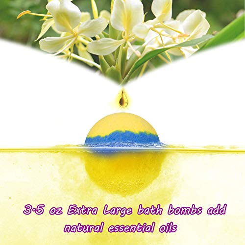 ZSLD Bombas De Baño Orgánico Natural Gift Set 6, Hecha A Mano del Balneario Burbuja Fizzies Sal del Mar Muerto De Karité Manteca De Cacao Lush Hidratar, Idea Regalo para Ella/Esposa/Novia