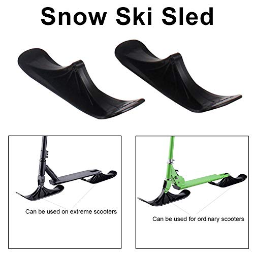 ZSLGOGO Juego de esquí Black Snow, Accesorios de Trineo de esquí, Patinete de Nieve de Doble Uso para niños para Bicicletas de Equilibrio, Deportes en la Nieve
