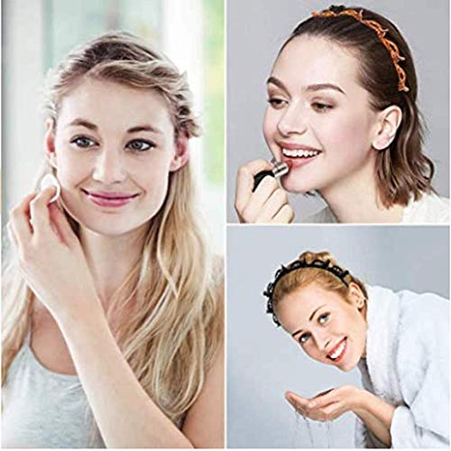 ZSLMX Pinza de Pelo, Diadema, Diadema de Moda con Doble Flequillo, con 8 Dientes pequeños y Pinza fácil de Usar, Adecuada para Peinados Diarios para Mujeres y niñas (2 Piezas en Negro y marrón)