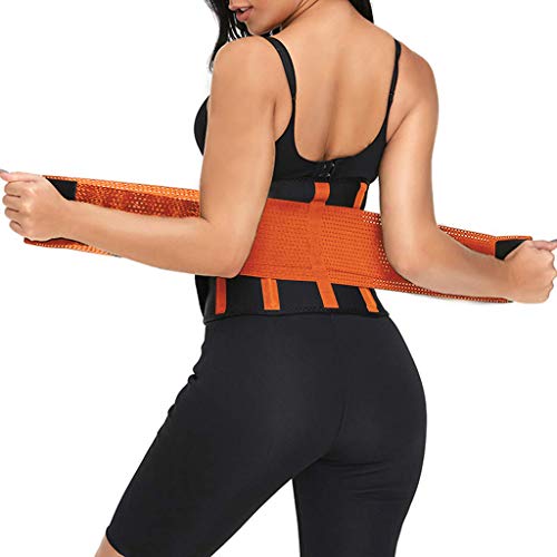 ZSZBACE Adelgazante Waist Trainer Training Corset Deportivo Shaper Moldeadora Faja Reductora Cintura Corsé Slimming Belt (Naranja, M)