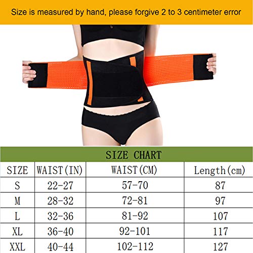 ZSZBACE Adelgazante Waist Trainer Training Corset Deportivo Shaper Moldeadora Faja Reductora Cintura Corsé Slimming Belt (Naranja, M)