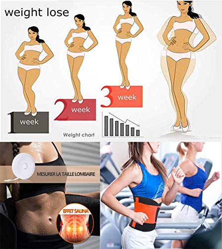 ZSZBACE Adelgazante Waist Trainer Training Corset Deportivo Shaper Moldeadora Faja Reductora Cintura Corsé Slimming Belt (Naranja, M)