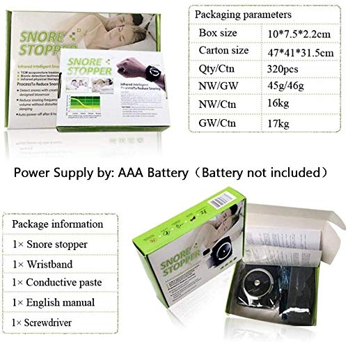 ZT Lucha contra el ronquido Dispositivos Muñequera, Bio-Sensor de Infrarrojos detectan Reloj del tapón del ronquido for Hombres y Mujeres Mejor solución de Lucha contra el ronquido (Size : 3pcs)