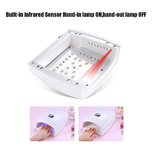 ZTING Nail Light,for Gel Nail Polish Nail Dryer Curing Lamp with 3 Timers Auto Sensor LED Digital Display Wireless LED Nail Lamp