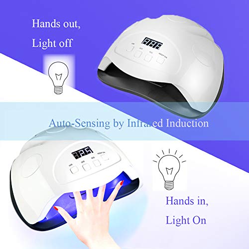 ZTING UV LED Nail Lamp,For Manicure 80W LED Nail Dryer,Smart Automatic Sensor Nail Dryer for Gels Polishes Wiht 4 Timer Setting
