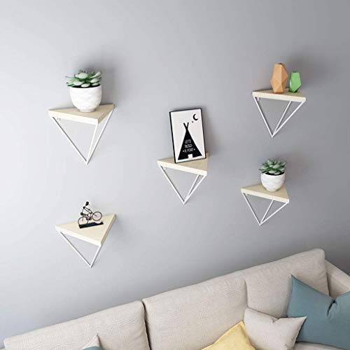 ZTMN Juego de 5 Piezas: Marco Flotante montado en la Pared, Soporte de Metal, Soporte de Pared de Madera, decoración de baño de Dormitorio, Dormitorio de Cocina (Blanco)