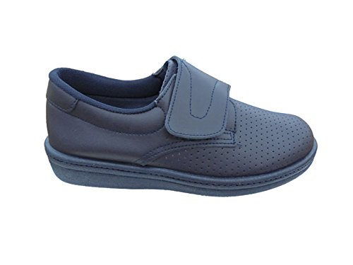 Zuecos Sanitarios Anatomicos en Piel para Hombre, Percla Mod.293 Calzado Made in Spain, Garantia de Calidad. (42, Azul Marino)