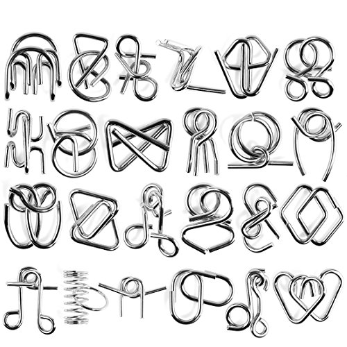 ZUJI 24 Piezas Rompecabezas Metal Calendario Adviento 3D Rompecabezas Puzzles IQ Inteligencia Juguete Educativo Juego para Niños y Adolescentes