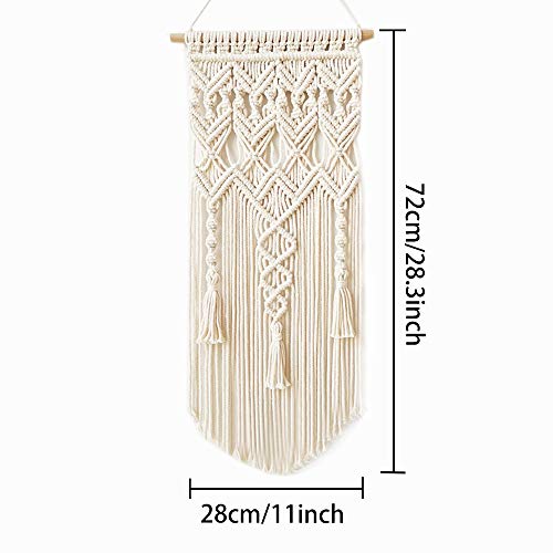 zunbo - Tapiz de Pared con Borla de macramé, Hecho a Mano, Tapiz, decoración Bohemia, para la habitación, la casa, Fiesta de Boda, decoración, Color Beige