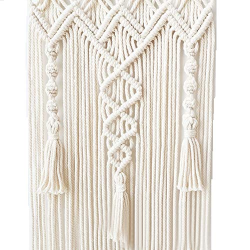 zunbo - Tapiz de Pared con Borla de macramé, Hecho a Mano, Tapiz, decoración Bohemia, para la habitación, la casa, Fiesta de Boda, decoración, Color Beige