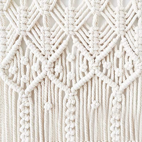 zunbo - Tapiz de Pared con Borla de macramé, Hecho a Mano, Tapiz, decoración Bohemia, para la habitación, la casa, Fiesta de Boda, decoración, Color Beige