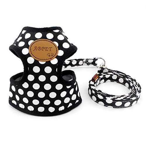Zunea Nylon Soft Mesh Transpirable Mascota Cachorro Pequeño Perro Gato Chaleco Arnés y Correa Set Leads Ajustable No Pull Walking Control Negro S