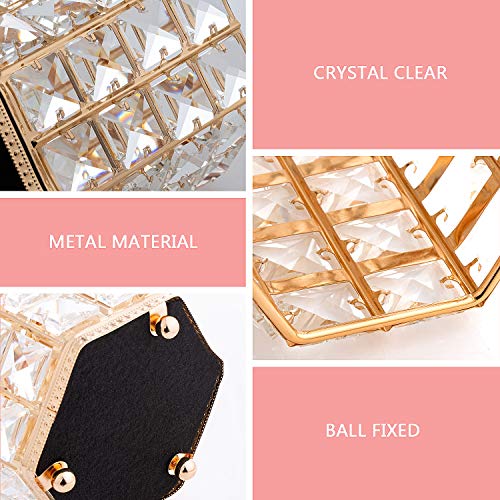 ZWOOS - Organizador de brochas de Maquillaje，Cristal Cosmético Almacenamiento Organizador para Cejas, lápices, Makeup Brush y Herramientas (Golden)