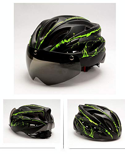 ZXHH Casco de Bicicleta Helmet Ciclismo montaña con Visera Magnética Seguridad Ajustable Desmontable Deporte Gafas de Protección Unisex Cascos Bici Adultos Patineta Patines,Certificación CE 58-61cm