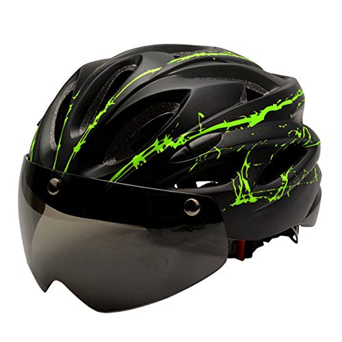 ZXHH Casco de Bicicleta Helmet Ciclismo montaña con Visera Magnética Seguridad Ajustable Desmontable Deporte Gafas de Protección Unisex Cascos Bici Adultos Patineta Patines,Certificación CE 58-61cm