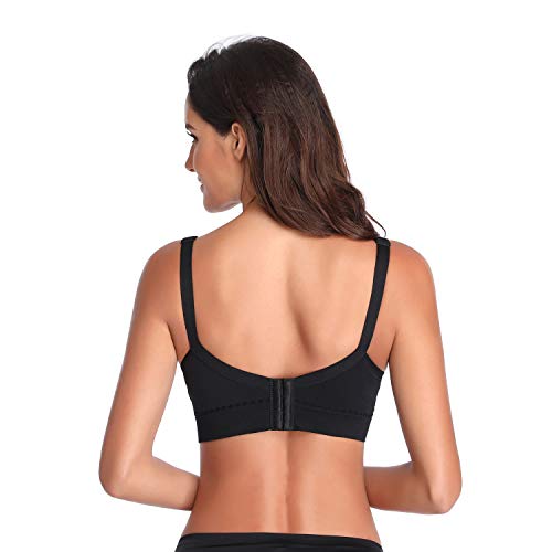 Zyorenc Sujetador de Lactancia Premamá Multi-Malla Deportivo Transpirable (Negro,M)