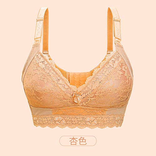 zysymx Copa Completa Lactancia Materna Sujetador Mujeres Embarazadas Leche Materna Leche Materna Ropa Interior Tipo Ajustable sin Anillo de Acero Anti-flacidez recogiendo Albaricoque 90B