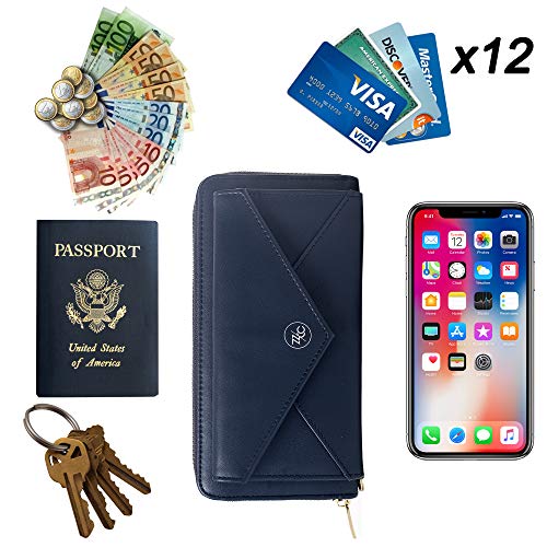 Zziccalu Monedero Mujer Grande con Bloqueo RFID. Cartera de Mujer para movil portadocumentos y Tarjetero RFID. Monederos de Mujer Cuero Cartera Minimalista Chica con Billetera. Idea de Regalos Mujer