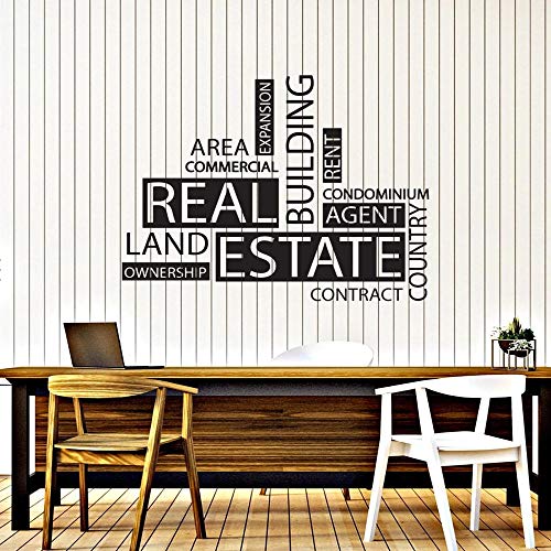 zzlfn3lv Vinyl Real Estate Agent Word Agent Broker Office Quote Lettering Decorative Sticker Wall Decoration Creative Home Decor Decal 70 cm x 56 cm